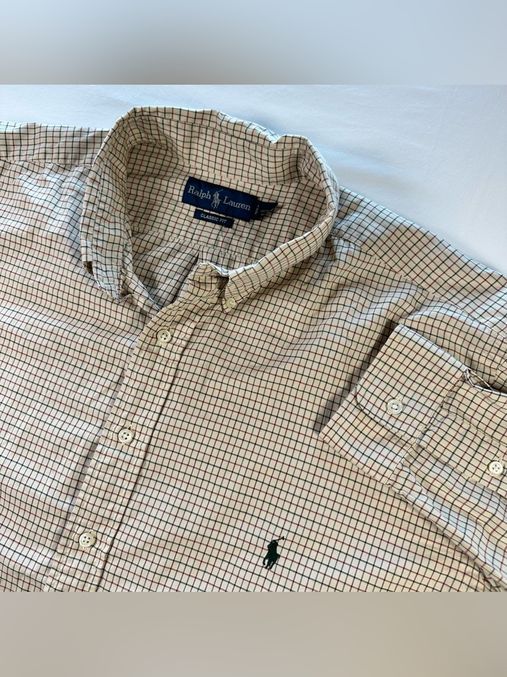 Ralph Lauren Classic Fit Shirt Mens 2XLT Tattersall Plaid Button Down Cotton